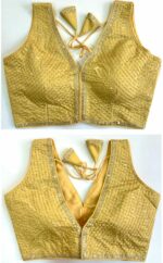 Gold Embellished Stylish Sleeveless Blouse