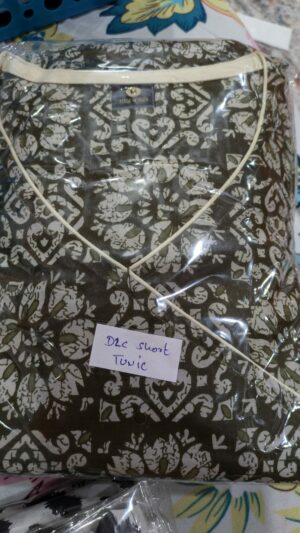 Short Kurti - Jaipuri Cotton | Green with White Floral