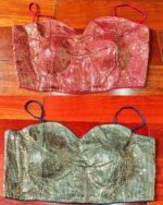 Stunning Red and Gold Sequin Blouse with Thin Shoulder Straps