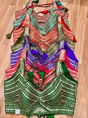 Colorful Traditional Mirror Work Blouse