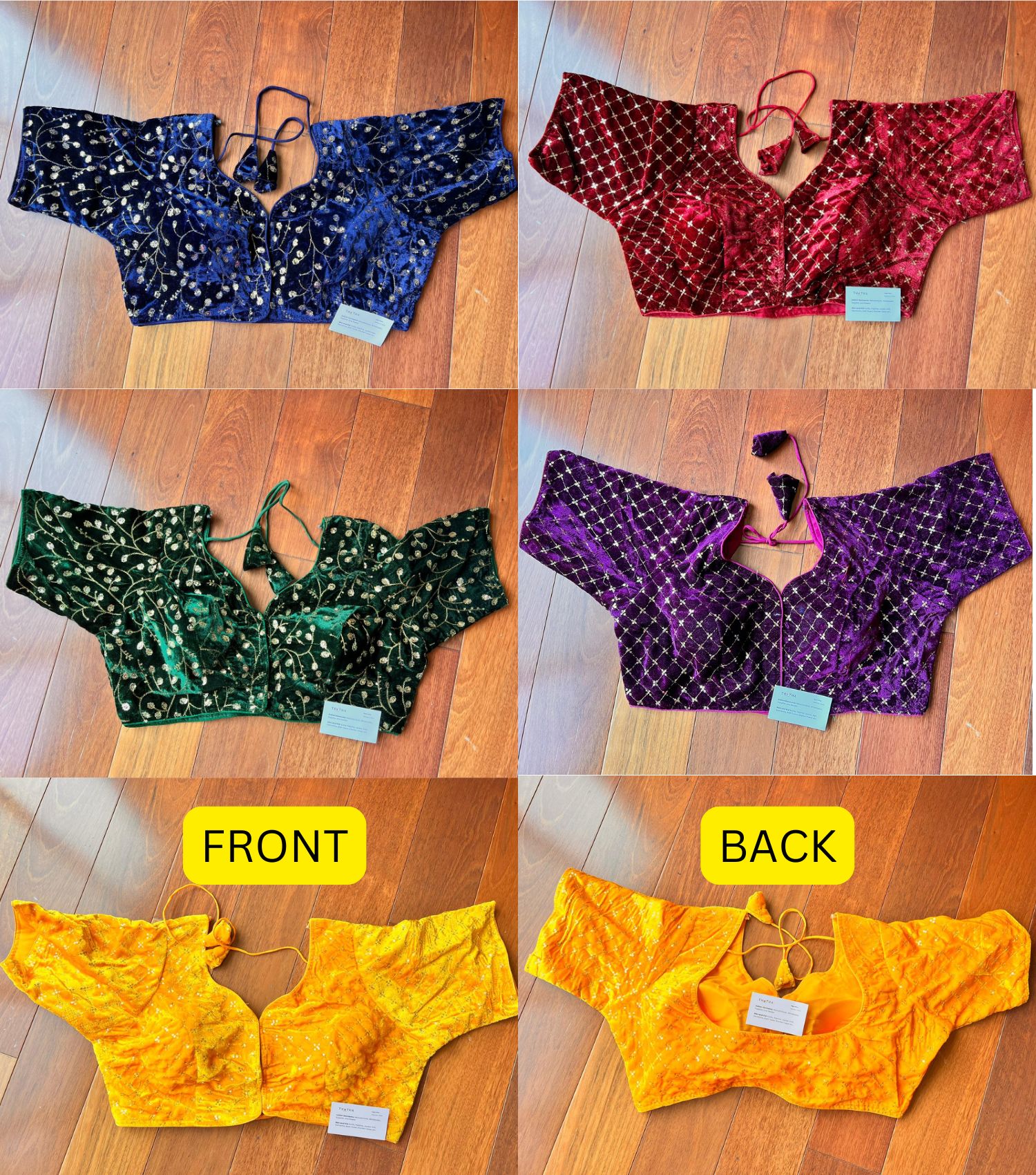 Traditional Velvet Blouses with Zari Embroidery