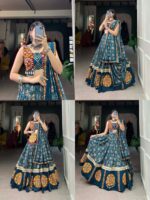Traditional Bandhani Mirror Work Chaniya Choli with Kutch Embroidery